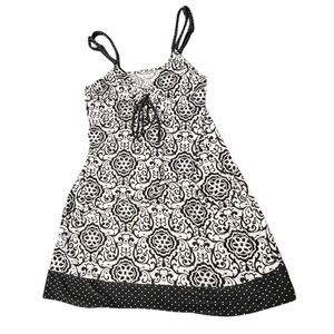 Gilligan & O' Malley Black White Nightgown Stretch Comfy Casual Loungewear Small
